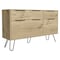 Tuhome Augusta Double Dresser, Superior Top, Hairpin Legs, Four Drawers, Light Oak CLD7039 - alternate 4